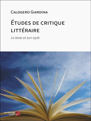 cover image of Études de critique littéraire